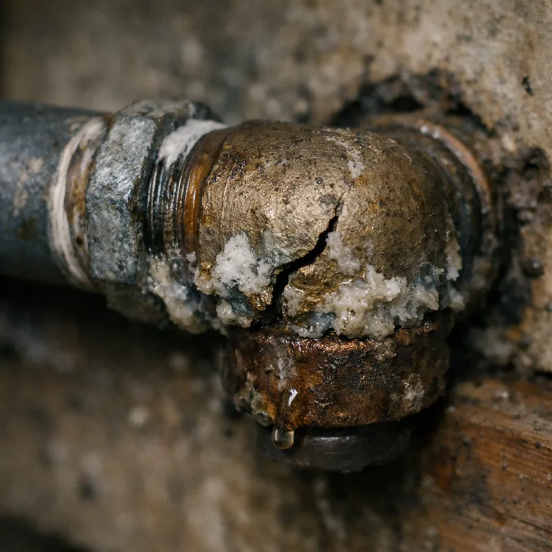 Schéma illustrant les causes fréquentes d'un chauffe-eau qui fuit par le haut dans une maison.