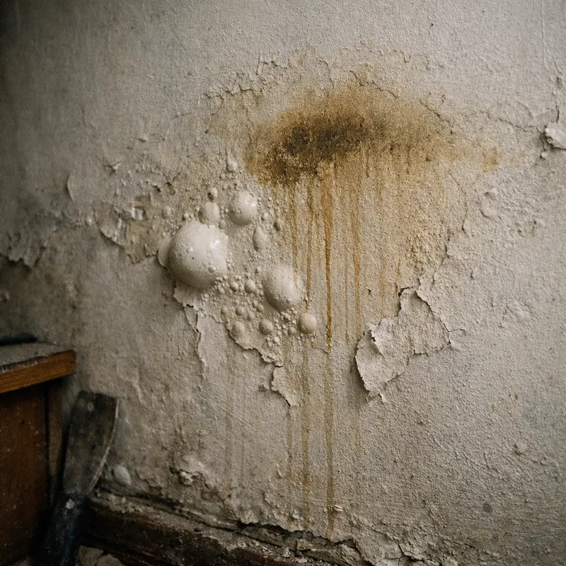 Gouttes d'eau visibles sur un climatiseur indiquant une fuite manifeste