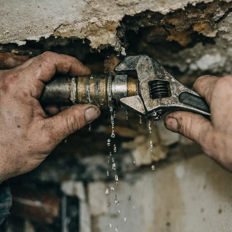 Illustration prévention des dangers liés aux fuites d’eau au plafond en habitation