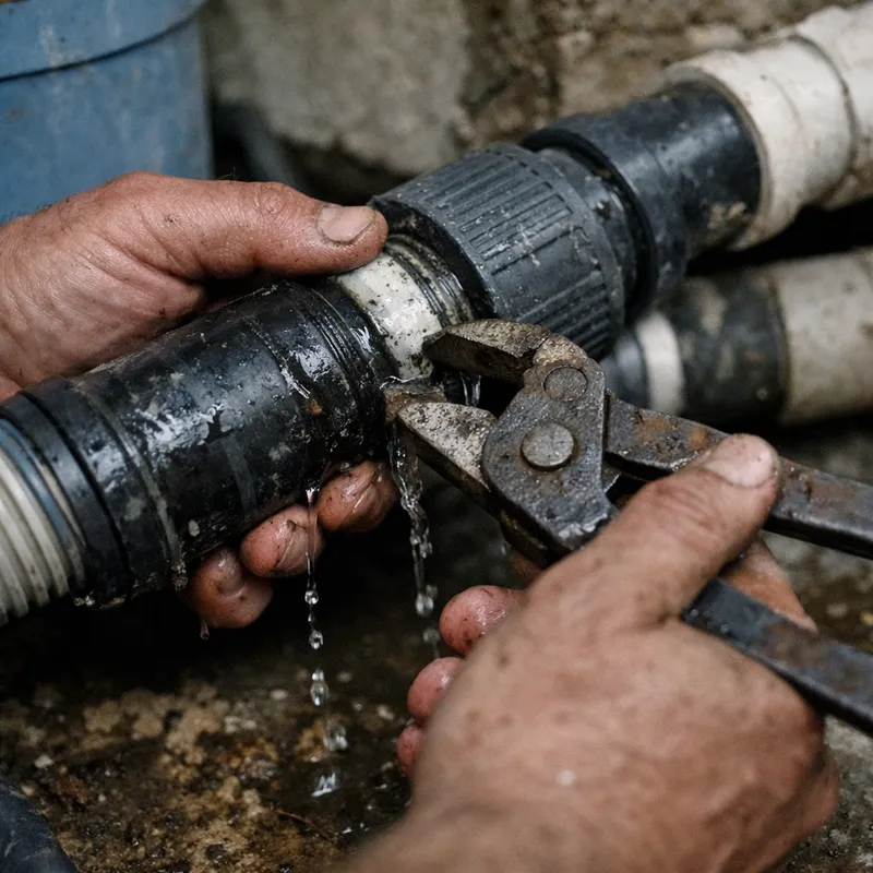 Technicien examinant les étapes pour réparer une fuite de piscine efficacement