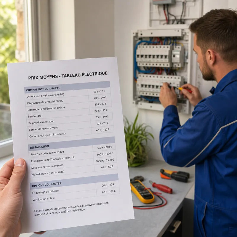 Liste de prix moyens pour tableau électrique avec artisan à proximité