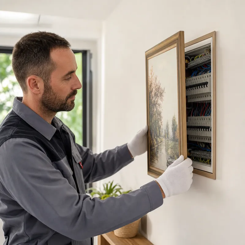 Cadre décoratif utilisé pour cacher un tableau électrique proprement