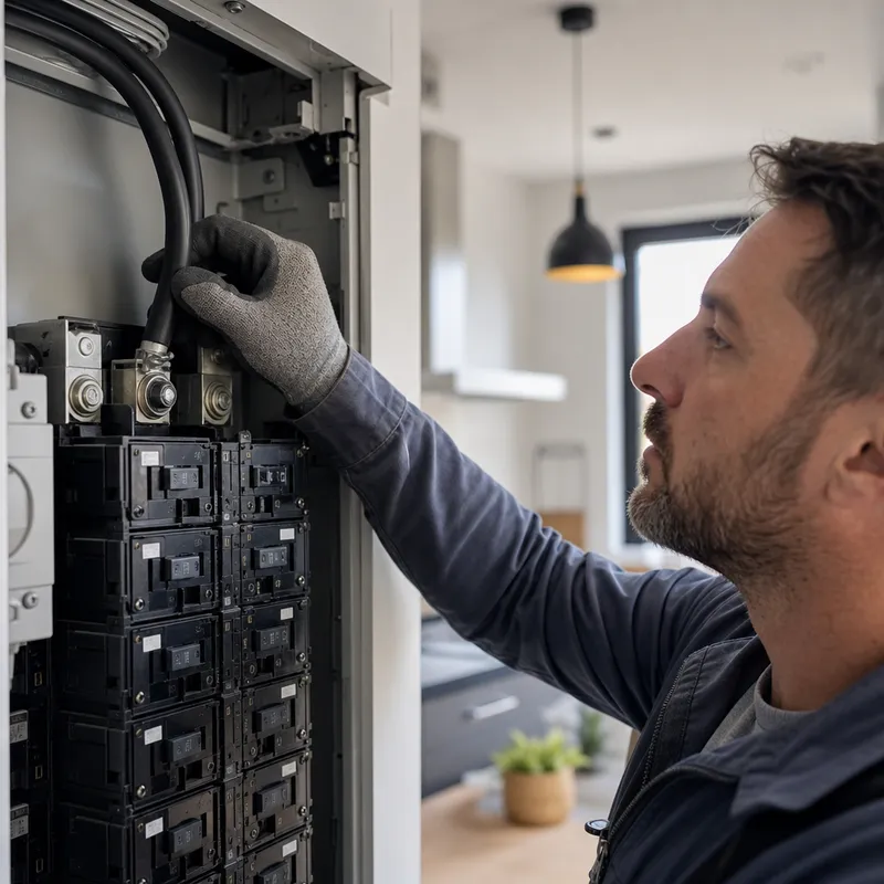 Câble d'alimentation principal connecté au tableau électrique