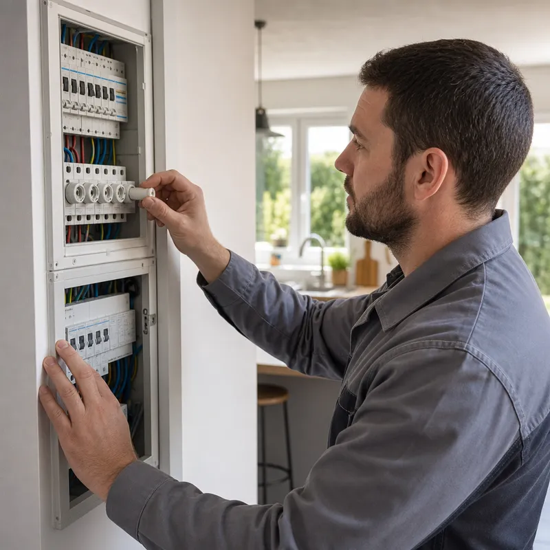 Electricien remplaçant un fusible AM en toute sécurité