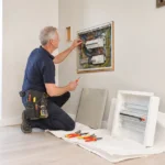 Dépose d’un vieux tableau électrique en cours de rénovation