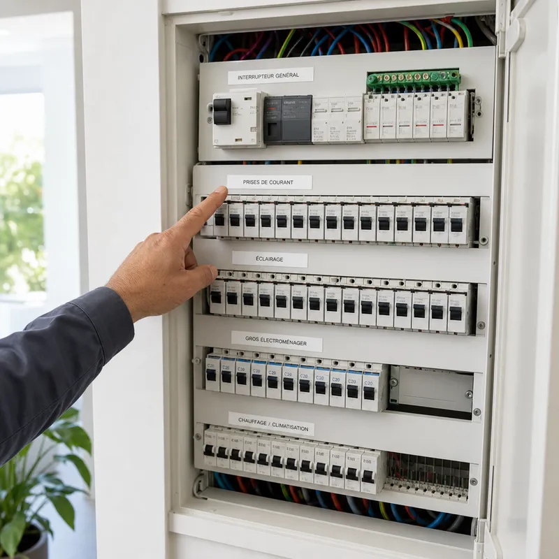 Exemple pratique de répartition de disjoncteurs dans un tableau électrique